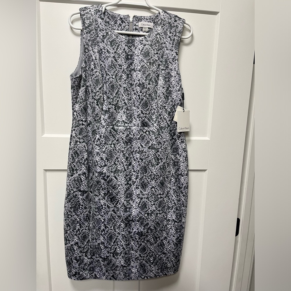 NWT. Calvin Klein dress. Size 12. snake print